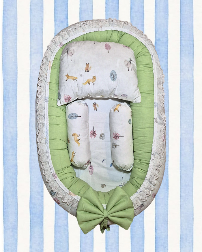 Dakota in Green Baby Nest