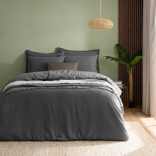 Dunelm- Newston Waffle in Charcoal Grey