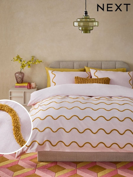 Next-Peach Pink Tufted Waves