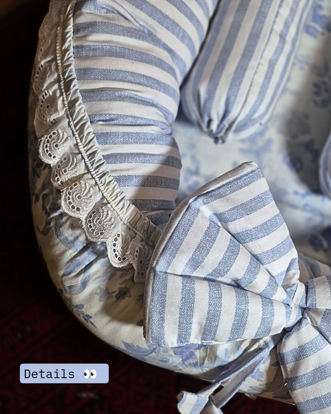 Garden Damask in Blue- Baby Nest